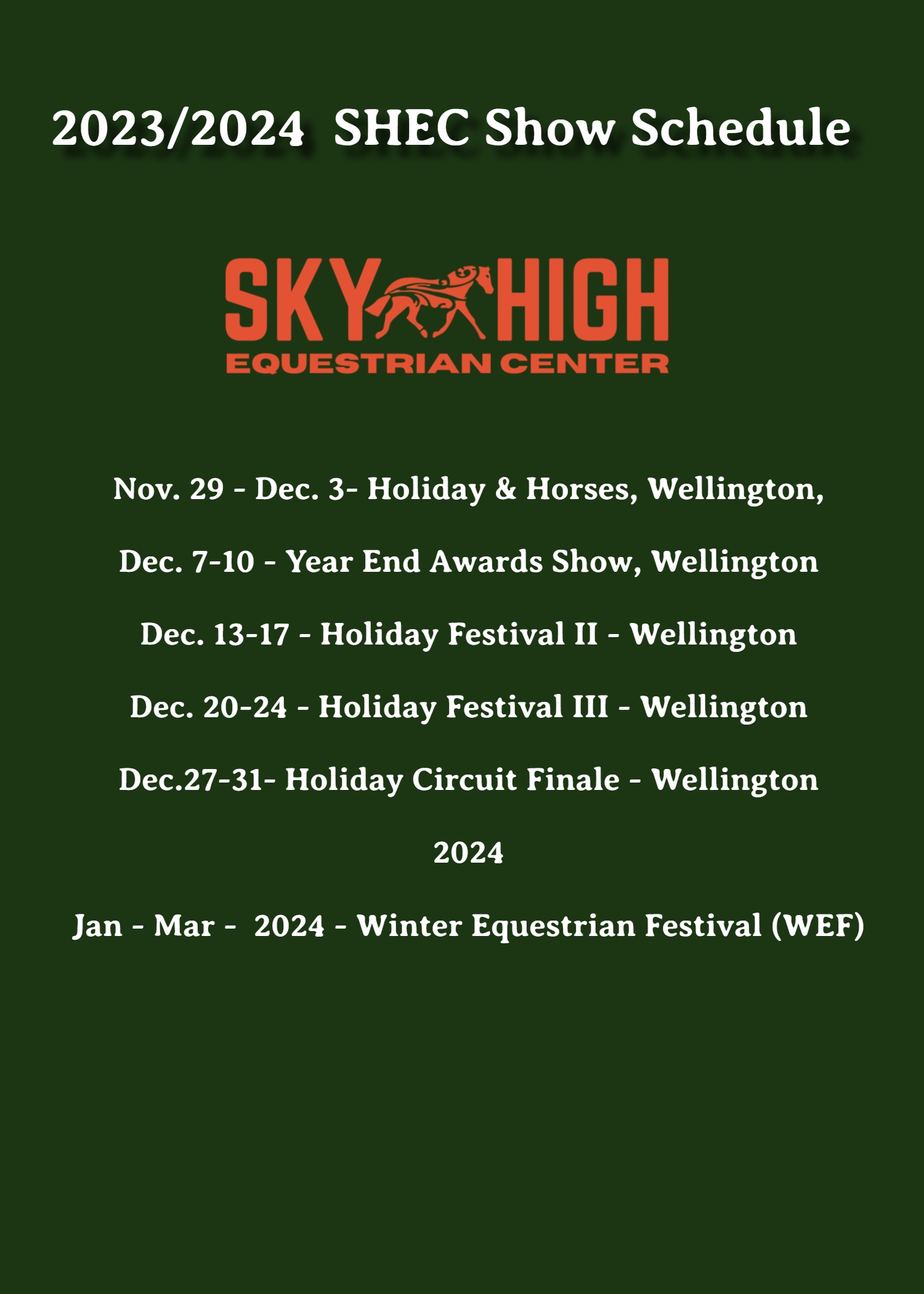 show schedule